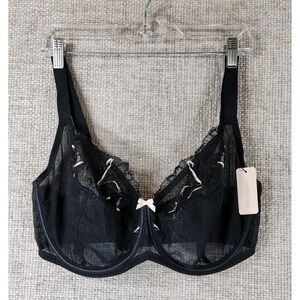 Understance Penny FlexWire Unpadded Balconette Lift Bra Womens 38I Black NWT